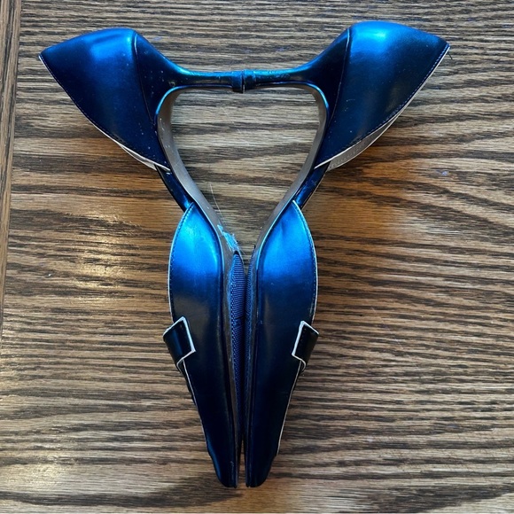 Ellen Tracy Esther Pointed Toe d’Orsay Heel Black Leather Vintage Pattern Sz 6.5 - Picture 4 of 14